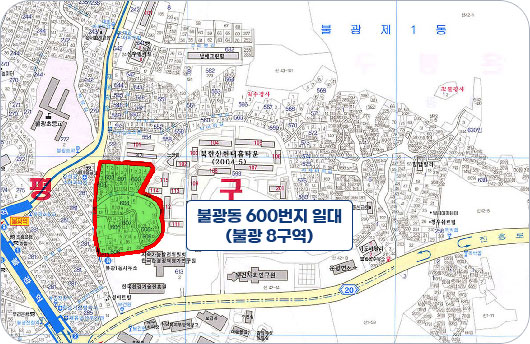 불광 8구역 재개발 사업 위치표시도