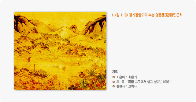그림 1-9 경기감영도의 부분 영은문 근처